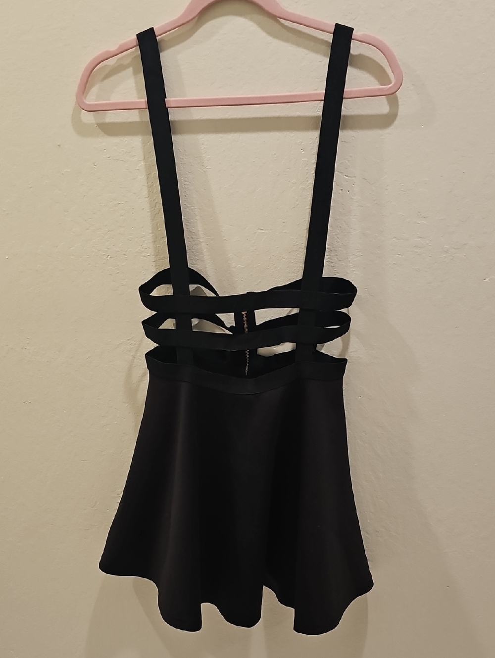 Black Strappy Mini Skirt with Suspenders